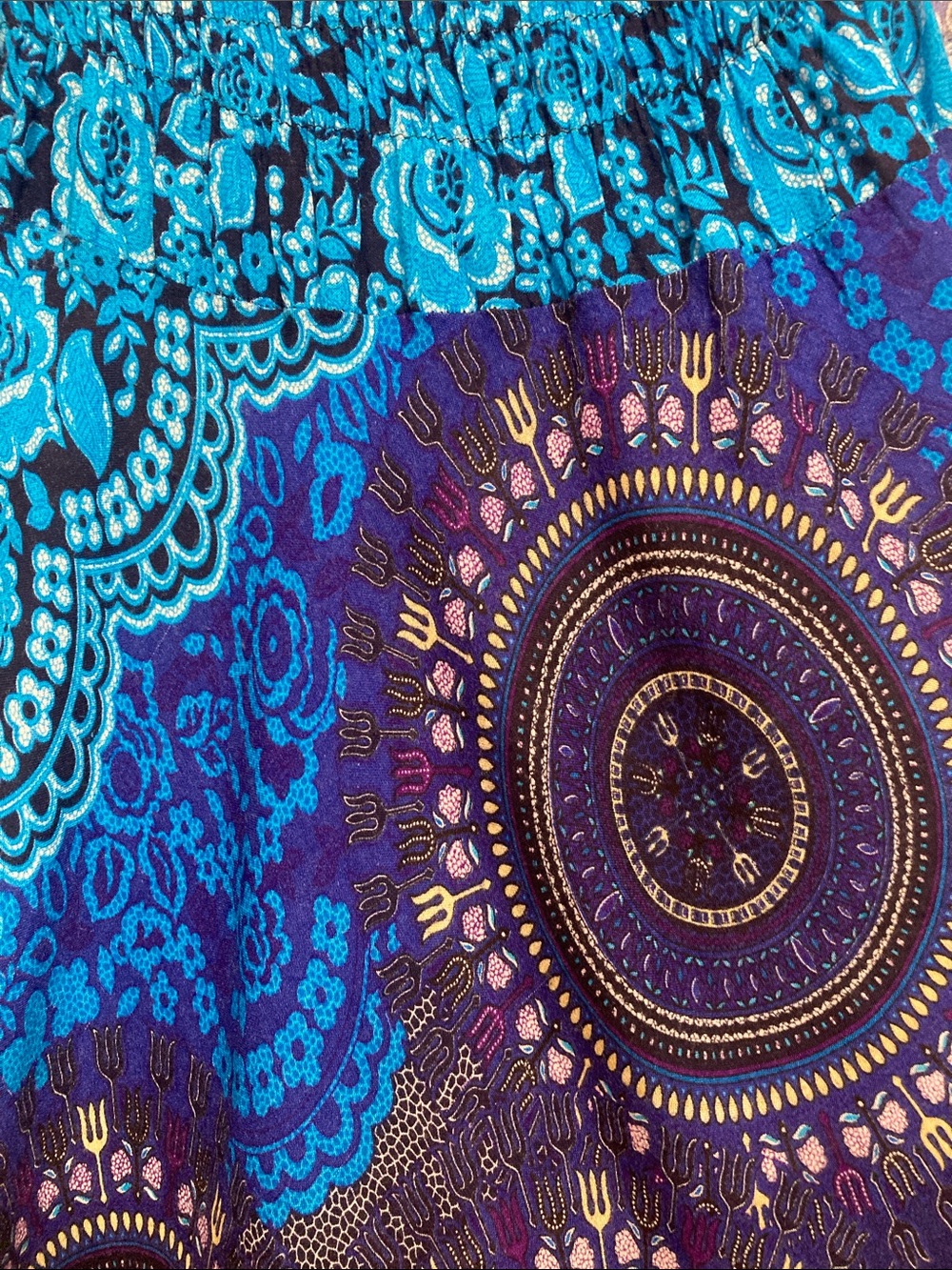 Fair Trade Bangkok Pants Bold Pattern Maxi Skirt or Halter Dress Sz L - Picture 7 of 11